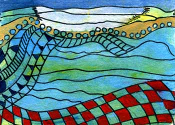 "Landscape Quilt" by Nancy Endres, Madison WI - Acrylic